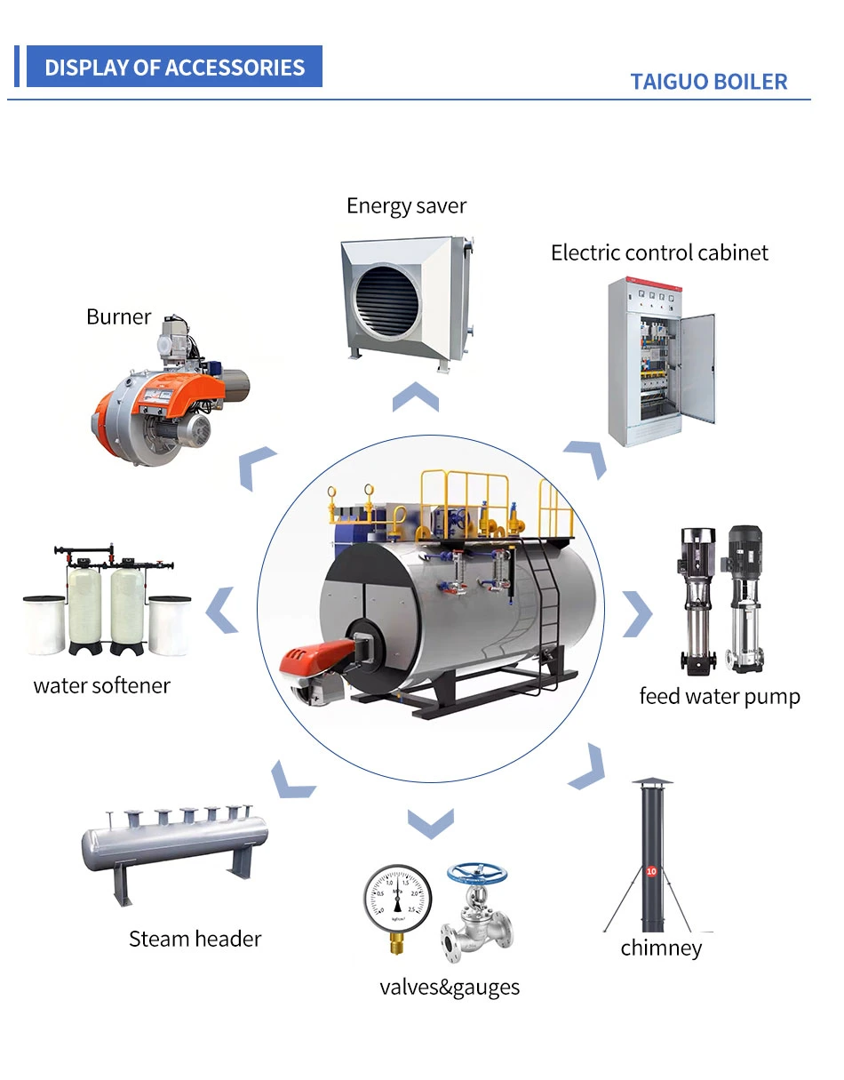 1 to 20 Ton Oil Gas Fired LNG Horizontal Industrial Steam Boiler