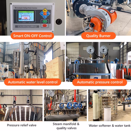 Precio Pequeño Vertical Industrial 100 kg 200 kg 300 kg 500 kg 600 kg 700 kg 1000 kg Gas Diesel Petróleo LPG Carbón Madera Biomasa Pellet Generador de vapor Calderas para la venta