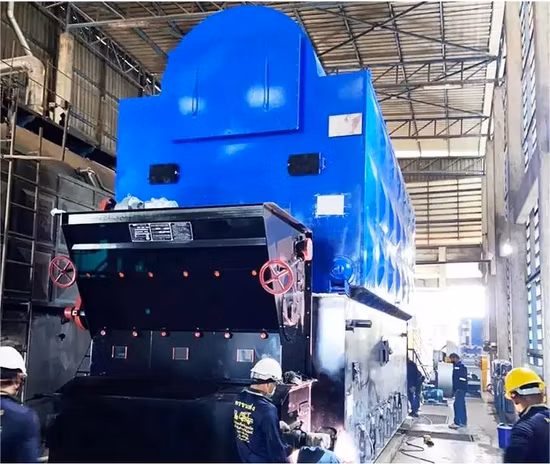 Caldera de vapor de parrilla de cadena de carbón y biomasa empaquetada y automática