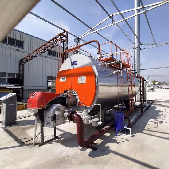 Caldera de agua caliente de gas combustible industrial de tubo de fuego para hotel